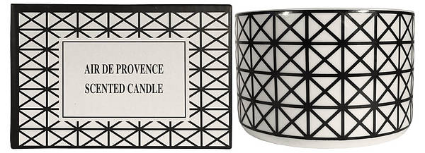 Kerzenserie "Air de provence", schwarz/weiß
