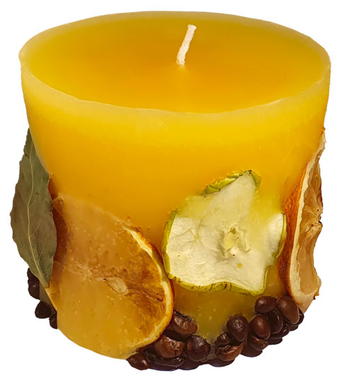 Candle cylinder Potpourri Fruechte (fruits) lemon