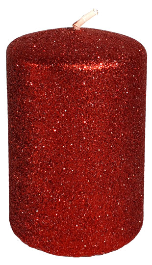 Cylindrical candle "Glamour", red