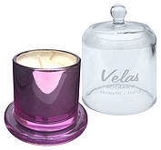 Scented candle "Powder" metallic with cover, white tea