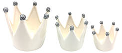 Set of 3 tealight holders crown, 7.3-12cm