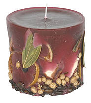 Candle cylinder Potpourri Fruechte (fruits) bordeaux