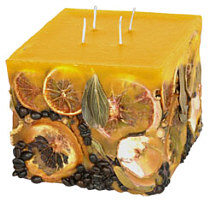 Kerzenquader Potpourri Früchte zitrone