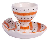 Hannes Cat as egg cups, orange 6cm