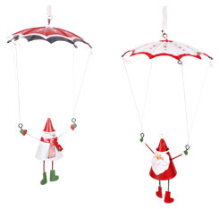 Fallschirm mit Weihnachtsmann und Schneemann (2 Motive)