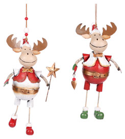 Reindeer from metal Eldar pendent red-white