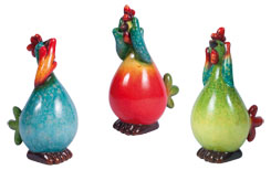 Roosterset ceramics, 17cm