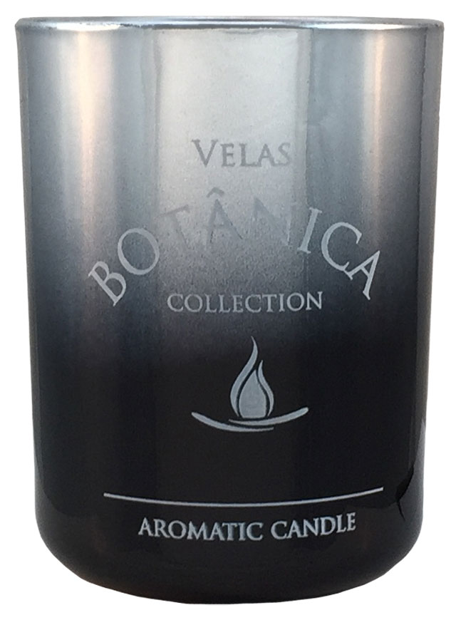 Scented candle "Deluxe" metallic grey, white tea & ginger, 
