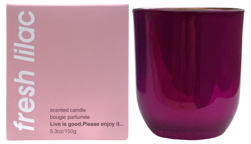 Scented candle "Rainbow" metallic, fresh lilac, 