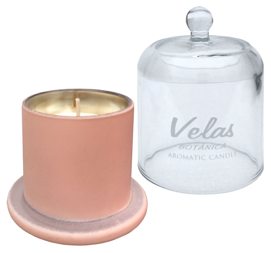 Scented candle "Powder" matt with cover, white tea, 