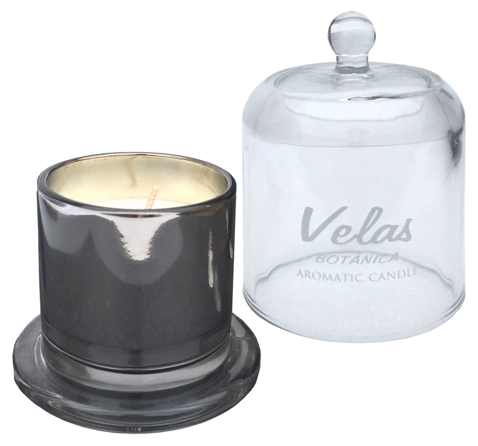 Scented candle "Powder" metallic with cover, cotton, 