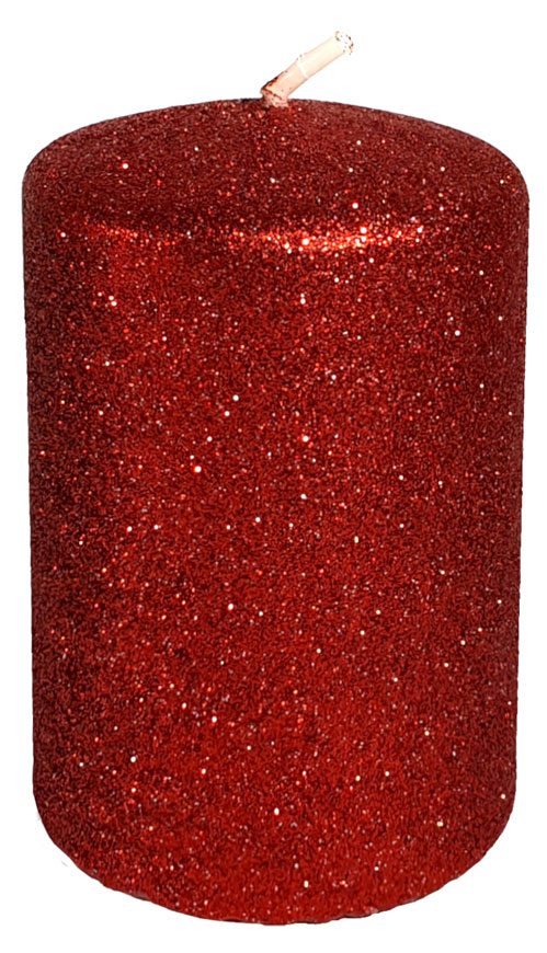 Cylindrical candle "Glamour", red, 