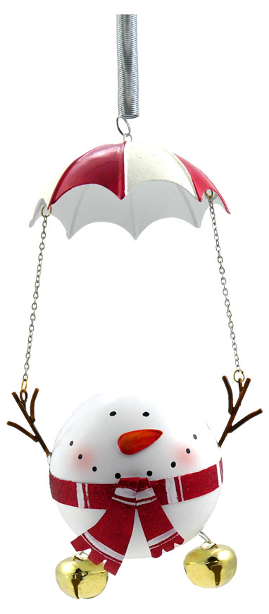 Schwingfigur Schneemann mit Fallschirm, 35cm, 