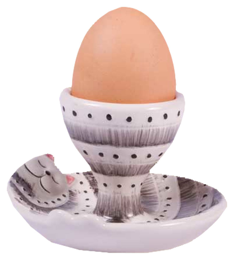 Hannes Cat as egg cups, grey 6cm, 