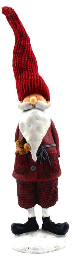 Father Christmas standing with Fox, red 12cm, 